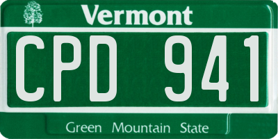 VT license plate CPD941