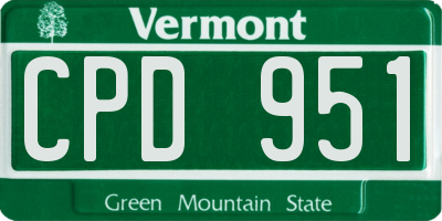 VT license plate CPD951