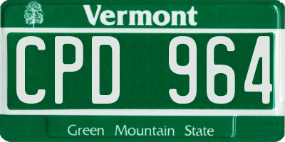VT license plate CPD964