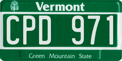 VT license plate CPD971