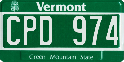 VT license plate CPD974