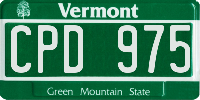 VT license plate CPD975