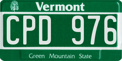 VT license plate CPD976