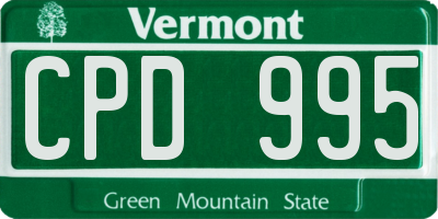 VT license plate CPD995