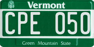 VT license plate CPE050