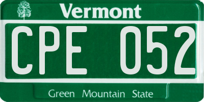 VT license plate CPE052