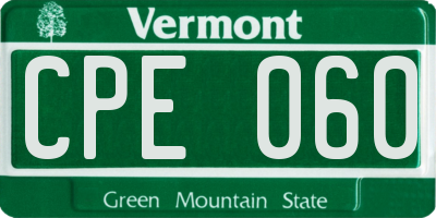 VT license plate CPE060