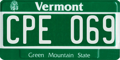 VT license plate CPE069