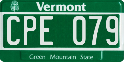 VT license plate CPE079