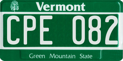VT license plate CPE082