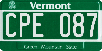 VT license plate CPE087
