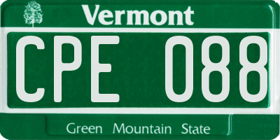 VT license plate CPE088