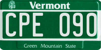 VT license plate CPE090