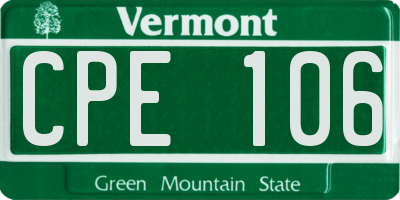 VT license plate CPE106