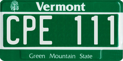 VT license plate CPE111