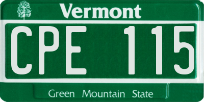 VT license plate CPE115