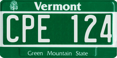 VT license plate CPE124