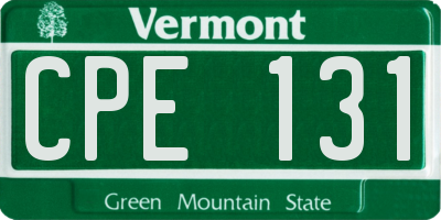 VT license plate CPE131