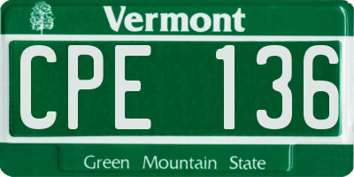 VT license plate CPE136