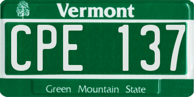 VT license plate CPE137