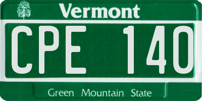 VT license plate CPE140