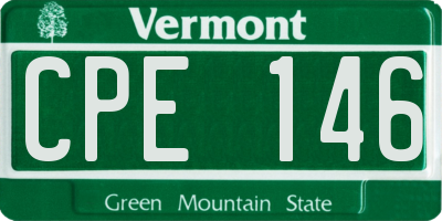 VT license plate CPE146