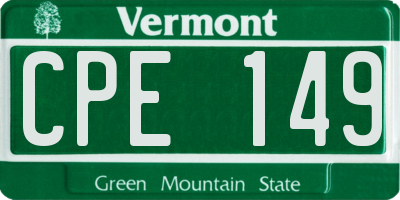 VT license plate CPE149