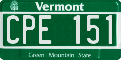 VT license plate CPE151