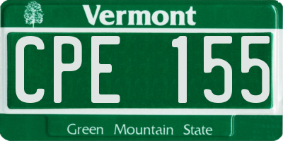 VT license plate CPE155