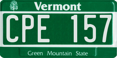VT license plate CPE157