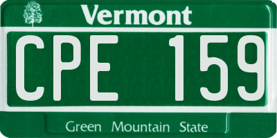 VT license plate CPE159