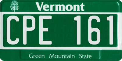 VT license plate CPE161