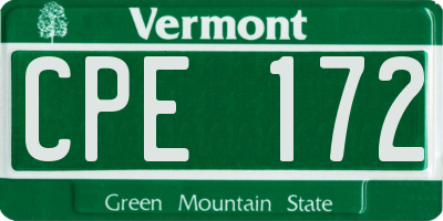 VT license plate CPE172