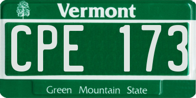 VT license plate CPE173