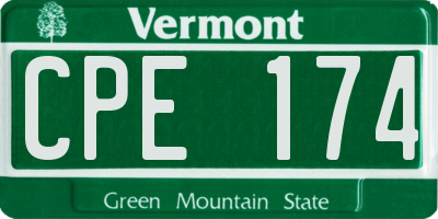 VT license plate CPE174