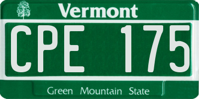 VT license plate CPE175