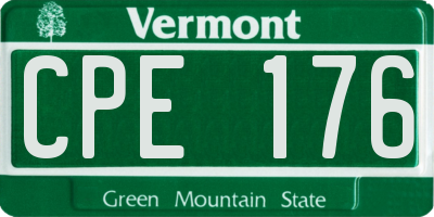 VT license plate CPE176