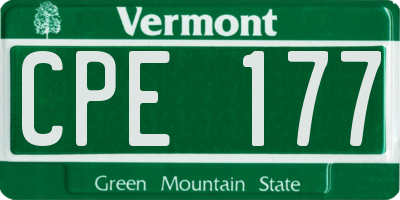 VT license plate CPE177