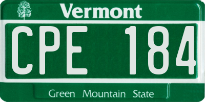 VT license plate CPE184
