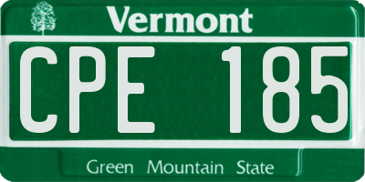 VT license plate CPE185