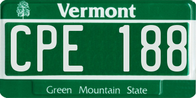 VT license plate CPE188