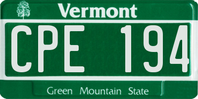 VT license plate CPE194