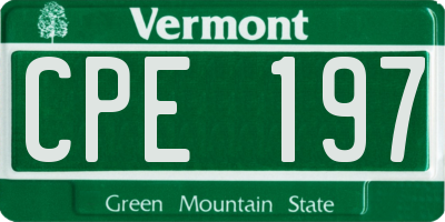 VT license plate CPE197