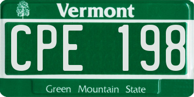 VT license plate CPE198