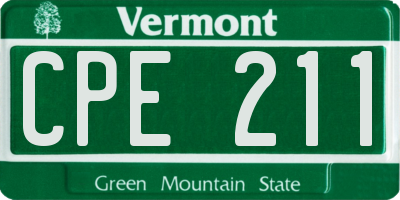 VT license plate CPE211