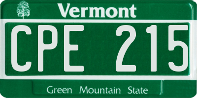 VT license plate CPE215