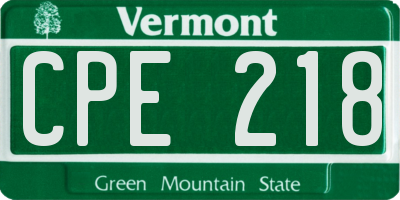 VT license plate CPE218