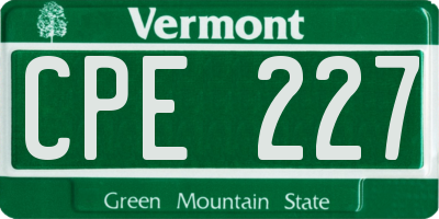 VT license plate CPE227