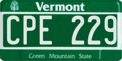 VT license plate CPE229