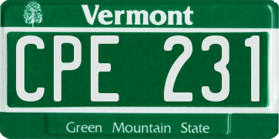 VT license plate CPE231